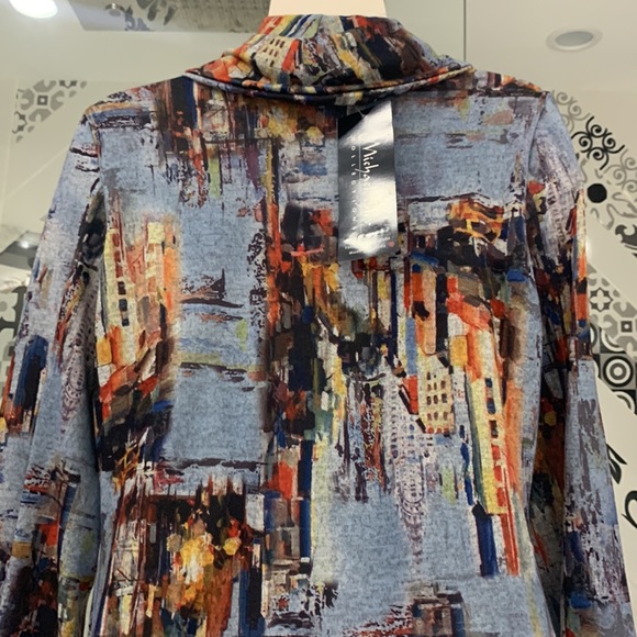 NWT🇨🇦Canadian Made🌺Michael Tylor Abstract Print Cowl Neck Tunic - Picture 13 of 15